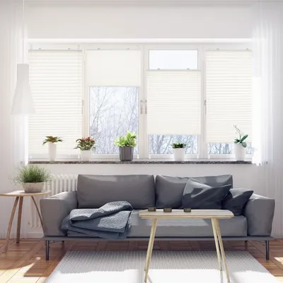 Produktbild von Plissee ohne Bohren,Beige 85x130cm(BxH), Sichtschutz Faltrollo ohne Bohren Jalousie Rollos für Fenster und Tür