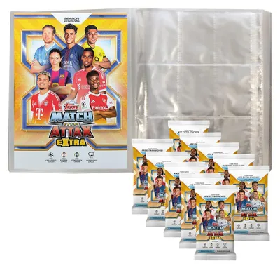 Obrázek produktu pro Topps – Match Attax Champions League 2025/26 EXTRA sběratelské karty – 1 prázdný sběratelský album + 10 balíčků