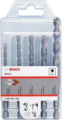 Zdjęcie produktu dla BOSCH 2608841654 BOSCH HEX-5 Betonbohrer-Set, 5-teilig