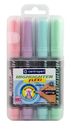 Obrázek produktu pro Centropen zvýrazňovač 8542 Flexi Soft sada 4 kusů