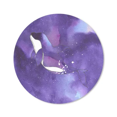 Produktbild von MuchoWow® Mauspad Mousepad Orca - Meer - Lila - Aquarell 30x30 cm - Mousepads - Maus Mat - Pad - Mausunterlage - Tischunterlage - Schreibtischmatten