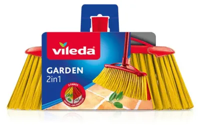 Image de Vileda 112091 Balai Extérieur Poils souples/durs Polyéthylène Téréphtalate Noir, Rouge, Jaune
