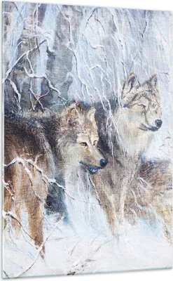 Produktbild von Bilder auf glas - Einteilig - Wolf Tier Wald - 70x100cm - Glasbilder - Wandbilder - Bilder - zum Aufhängen bereit - Wanddekoration aus Glas - Glas Bilder - Wandbild auf Glas - GPA70x100-3770