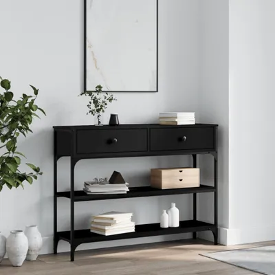 Produktbild von vidaXL Stolik konsola czarny 100x25x75 cm materiał drewnopochodny