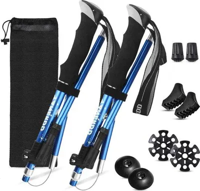 Obrázek produktu pro Lehká, skládací turistická hůl, nastavitelná, s pouzdrem