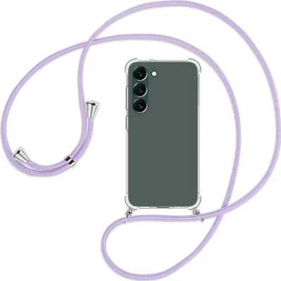 Produktbild von Handykette Backcover-Schutzhülle mit Band (Metall silberfarben) für Samsung Galaxy S23 Plus - violett