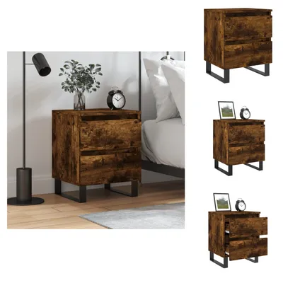 Obrázek produktu pro vidaXL Noční stolek kouřový dub 40x35x50 cm materiál na bázi dřeva - Noční stolky