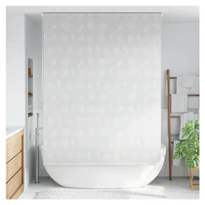 Produktbild von Duschrollo mit Seesternmuster, 140x240 cm, wasserabweisend und schnelltrocknend für das Badezimmer