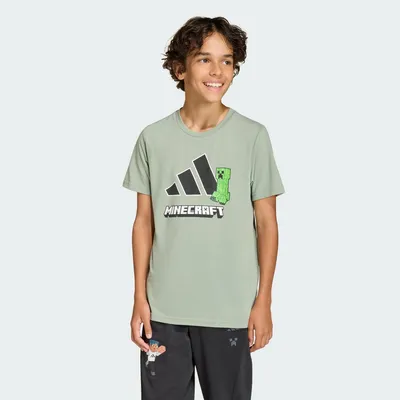 Zdjęcie produktu dla Koszulka treningowa Minecraft dla dzieci (uni ) marki adidas, kolor srebrno-zielony/czarny, rozmiar 13-14 lat