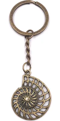 Produktbild von Onwomania Schlüsselanhänger Bronze Muschel hohl Metall Anhänger Charm