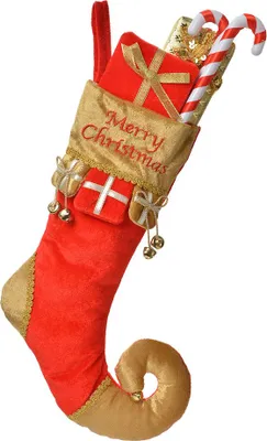 Obrázok produktu pre Clayre & Eef Vianočná pančucha 24x7x46 cm Červená syntetická