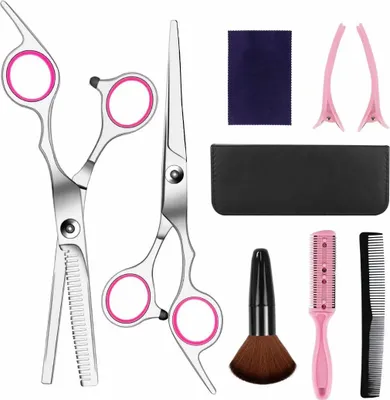 Produktbild von Haarschere Set, Scharfe Friseurscheren, Perfekter Effilierschere Premium Haarschneideschere Licht Einseitiger Effilierer - Profi Friseur Schere Haare Friseurschere Haarschnitt Haarschneideset