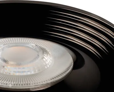 Zdjęcie produktu dla Pierścień oprawy punktowej oczko okrągły czarny chrom ozdobny 1xGX5.3 / GU10 10W LIGLO Kanlux