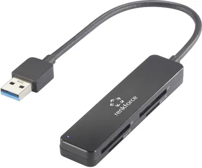Produktbild von Renkforce RF-PCR-220 Externer Speicherkartenleser USB-A (USB 3.2 Gen 1) Schwarz