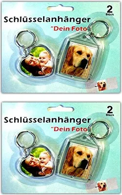 Produktbild von 4x Foto- Schlüsselanhänger Fotorahmen Herz Schlüsselanhänger Fotoanhänger