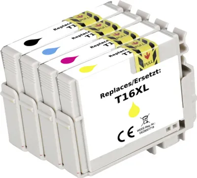 Produktbild von Renkforce Druckerpatrone ersetzt Epson 16XL, T1636, T1631, T1632, T1633, T1634 Kompatibel Kombi-Pack Schwarz, Cyan, Mag
