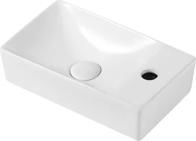 Produktbild von Design Waschtisch Gästebad Kleines Washbecken Handwaschbecken Hahnloch Rechts