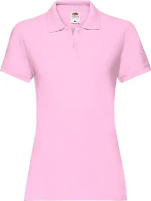 Produktbild von Fruit of the Loom Damen T-Shirt Polohemd kurzarm Poloshirt Polo Shirt, Größe:L (14), Farbe:Light Pink