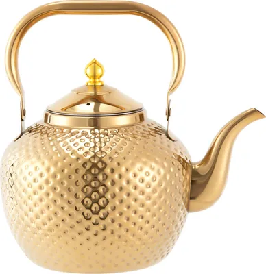 Produktbild von 2L Edelstahl Teekanne mit Sieb Teebereiter Teekocher Teekessel (gold)
