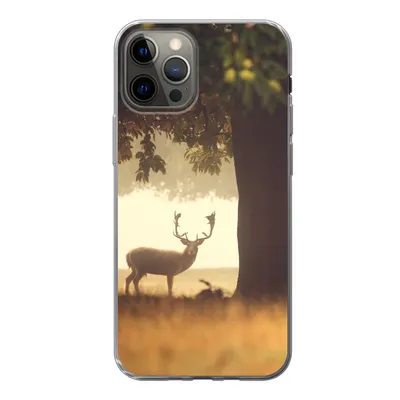 Produktbild von MuchoWow® Handyhülle Schutzhülle Hülle für iPhone 12 Pro Hirsche - Bäume - Wald Silikon Softcase Handy Hülle - Abdeckung