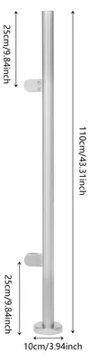 Image de Poteaux de rambarde, en acier inoxydable 316, hauteur 110 cm, couleur argent