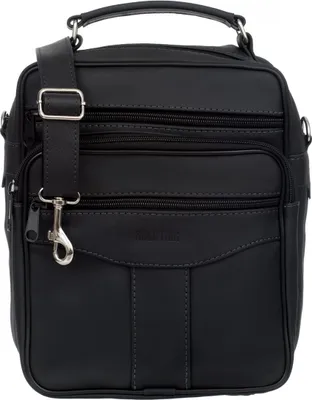 Imagen del producto de Bolso de cuero para hombre, marca Kaletnik Odon, color negro, con dos compartimentos