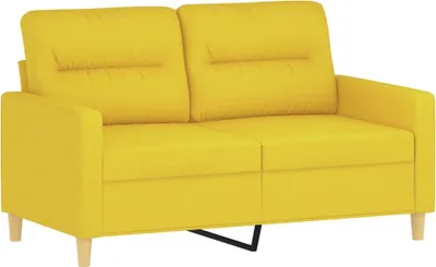 Produktbild von vidaXL 2-Sitzer-Sofa Hellgelb 120 cm Stoff