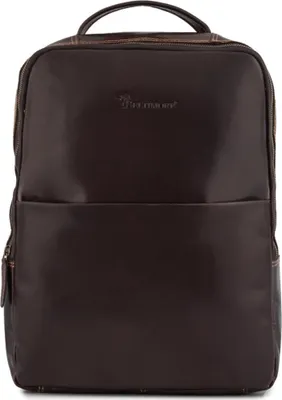 Produktbild von Lederrucksack für einen 15,6 Laptop, groß, A4, Business, geräumig, braun, Beltimore