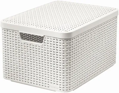 Produktbild von Curver Style L, Aufbewahrungskorb, Cremefarben, Rattan, Einfarbig, Badezimmer, Schlafzimmer, Wohnzimmer, 445 mm