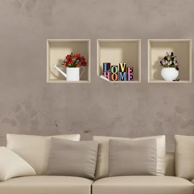Image de Autocollant à effet 3D « Love Home », 30 x 90 cm