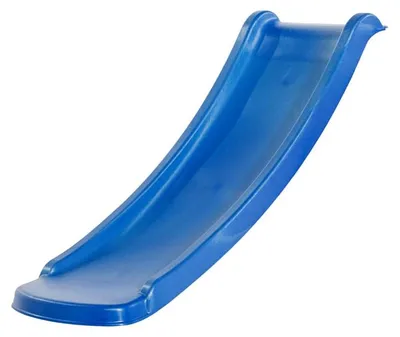 Image de Toboggan KBT bleu 118 cm, toboggan à vagues pour jardin, moulé par injection en PEHD, montage sans vis, pour plateformes de 60 cm de hauteur, design moderne, sûr et stable