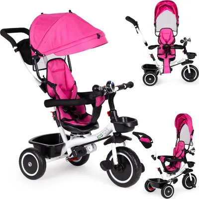 Produktbild von Dreirad mit drehbarem Sitz 360' ECOTOYS, rosa