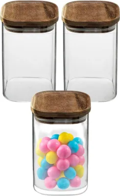 Produktbild von 5five Vorratsglas Set 4 Stück, 1000 ml, quadratisch, luftdicht, transparent