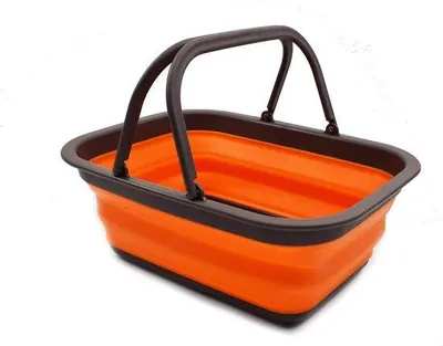 Produktbild von Famanu Faltbarer Aufbewahrungskorb 9,2 l - Braun/Orange