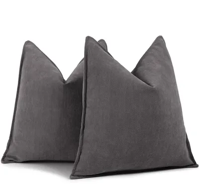 2er Set Chenille Sofakissenbezüge 45x45 cm, elegant