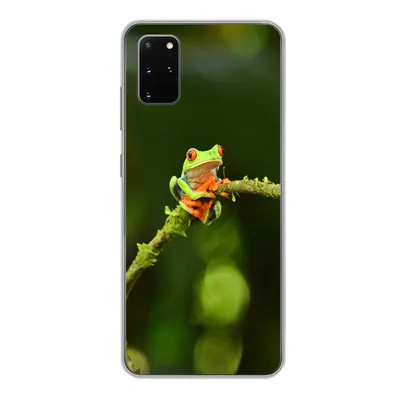 Produktbild von MuchoWow® Handyhülle Schutzhülle Hülle für Samsung Galaxy S20 Plus Frosch - Äste - Grün Silikon Softcase Handy Hülle - Hartschale