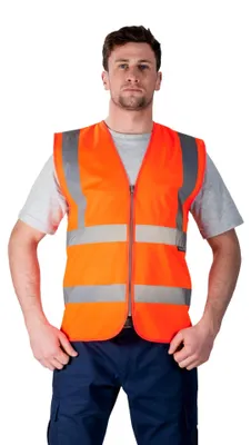 Produktbild von Portwest Warnschutzweste mit Reißverschluss, Größe XL, Farbe Orange