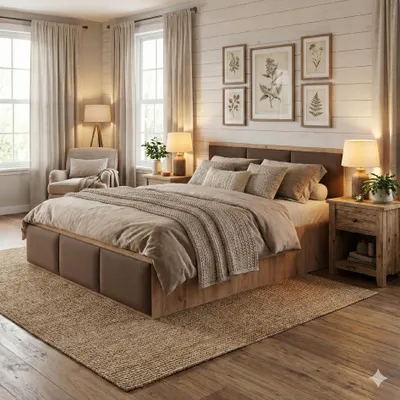 Produktbild von Komvortowy | Polsterbett 120x200 Cm | EICHE CRAFT GOLD | Doppelbett Mit Metall-Lattenrost & Gasdruckfeder |BRAUNES POLSTERPANEEL| Bettkasten Ohne Bodenplatte | Stauraumbett | Hochklappbar