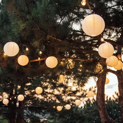 Produktbild von LED Lampion 12er Set außen mit Fernbedienung warmweiß 12x Ø30cm 524512