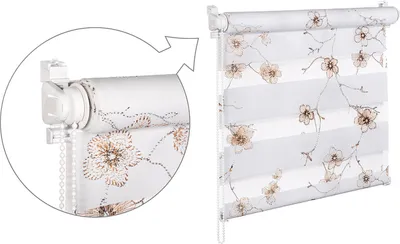 Immagine prodotto di Tenda a rullo doppia con paillettes e fibra lucida bianco/marrone 45x200cm