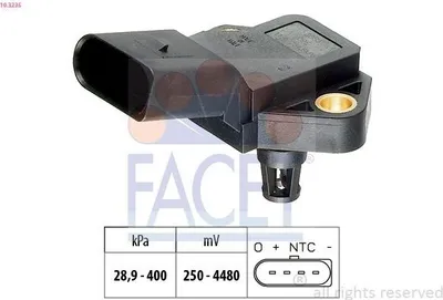 Produktbild von FACET 10.3235 Ladedrucksensor für VW Polo Schrägheck (6R1, 6C1) Transporter V Bus (7HB, 7HJ, 7EB, 7EJ, 7EF, 7EG, 7HF, 7EC) Multivan V für AUDI Q5