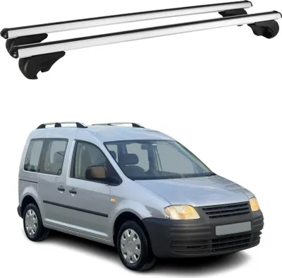 Image de Barres de toit Transversales pour VW Caddy 2004-2015 Aluminium Argent