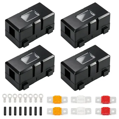 Midi-Sicherungshalter 4er Set, 40/50/80 A, inkl. Sicherungen, 8 Klemmen