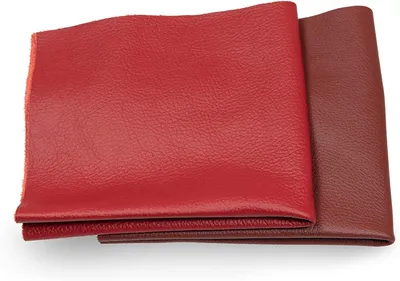 Productafbeelding van Leren Lappen in Rood - Extra Groot Echt Leder voor Knutselwerk en Reparaties, Hoge Kwaliteit, Diverse Tinten, A5 Formaat