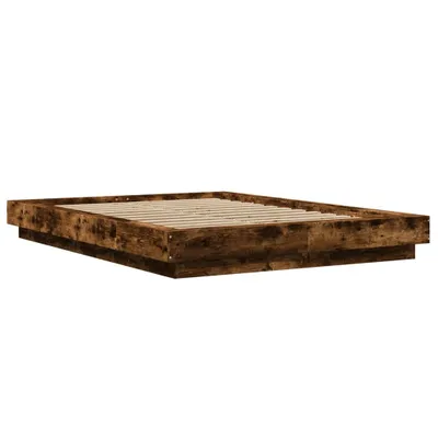 Produktbild von Bettgestell mit LED Räuchereiche 120x190 cm Holzwerkstoff
