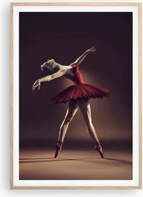 Produktbild von Gerahmtes Poster - Rahmen in heller Eiche - Ballerina Rot Kleid - 70x100 cm - Wand Bild - Wanddeko - Wandbilder - Wandposter - Bilderrahmen - Bilder - Kunstdruck - Wandbild - P2NPA70x100-4336