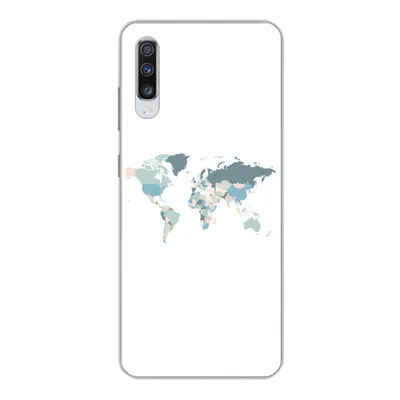 Produktbild von MuchoWow® Handyhülle Schutzhülle Hülle für Samsung Galaxy A70 Weltkarte - Pastell - Länder Silikon Softcase Handy Hülle - Schutzhaube