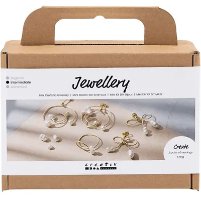 Zdjęcie produktu dla Creativ Company 977751, Zestaw biżuterii, Złoto, Biały, 18 szt., 1,5 m, Zawieszane pudełko, Chiny