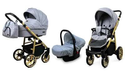 Produktbild von BabyLux® Color Lux | 3in1 Kinderwagen Set | Silver Flex | Kombikinderwagen | Kinderwagenset | Bu