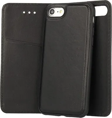 Produktbild von Vennus Twin 2in1 Buch Leder Tasche Schutz Flip Case Standfunktion Cover Handytasche Schale Etui Schwarz für Samsung Galaxy A70 (A705F)